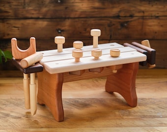 Table Top Work Bench with Tools and Vice - Toddlers or Children