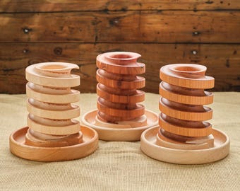 Cedar, Cherry & Maple Wood Desktop Marble Run Pencil Holder - 3 Options