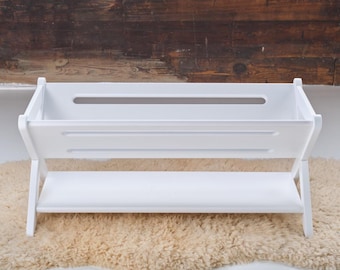 Solid Maple Wood Painted Trough - Style Bookcase/Storage