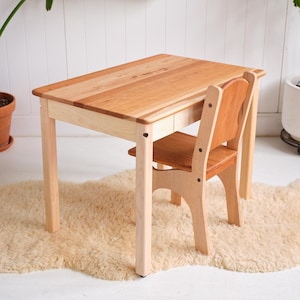Child Sized Simple Desk (With Chair) - 33 x 22 x 24 inches