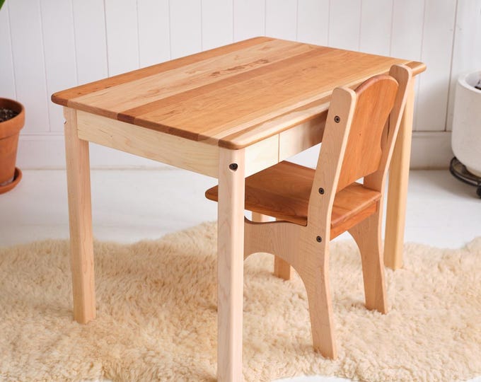 Child Sized Simple Desk (With Chair) - 33 x 22 x 24 inches