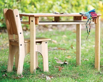 Children's Hardwood Farmhouse Table and One Chair