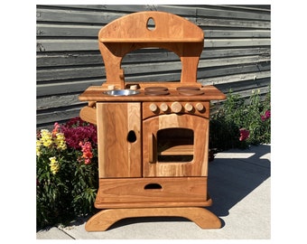 Cottage Kitchen - Cherry Wood Adorable Play Kitchen