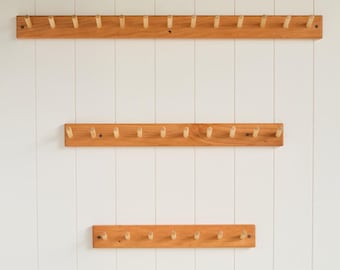 Cherry Wood Simple Coat Racks - 18, 24, or 33.5 inches