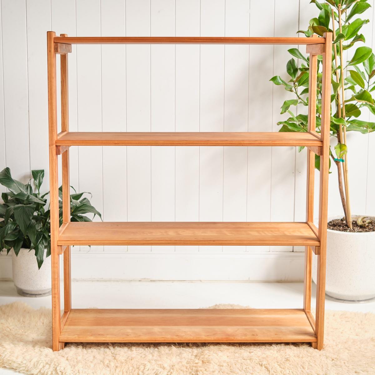 Cherry 3 or 4 Shelf Open Shelving - Select 28 Inch or 36 Inch