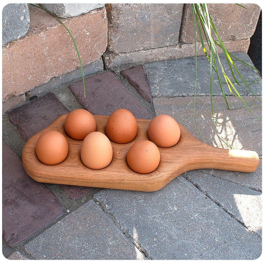Wood Egg Holder Countertop Egg Tray. Farmhouse Wooden Decor