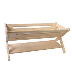 Maple Wood Trough-Style Bookcase/Storage