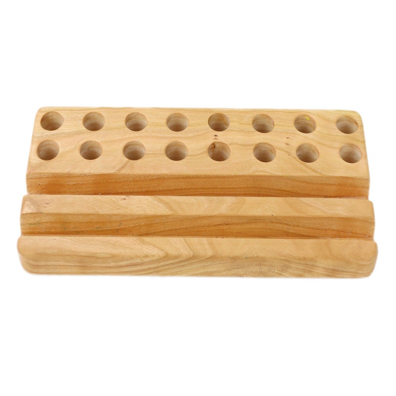 Cherry Wood Tiered Block and Stick Crayon Holder 16 Block and Etsy