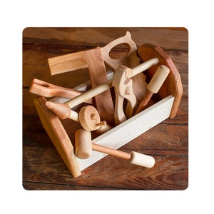 Play Hardwood Tool Box Set with Tools image 1