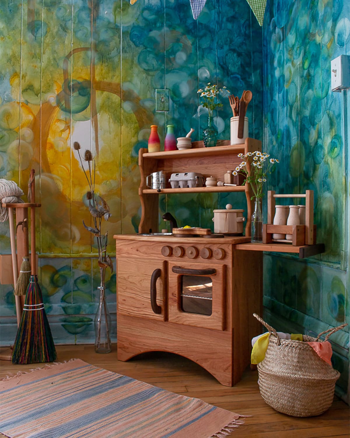 Premium Edition - Cherry Simple Hearth Wood Play Kitchen