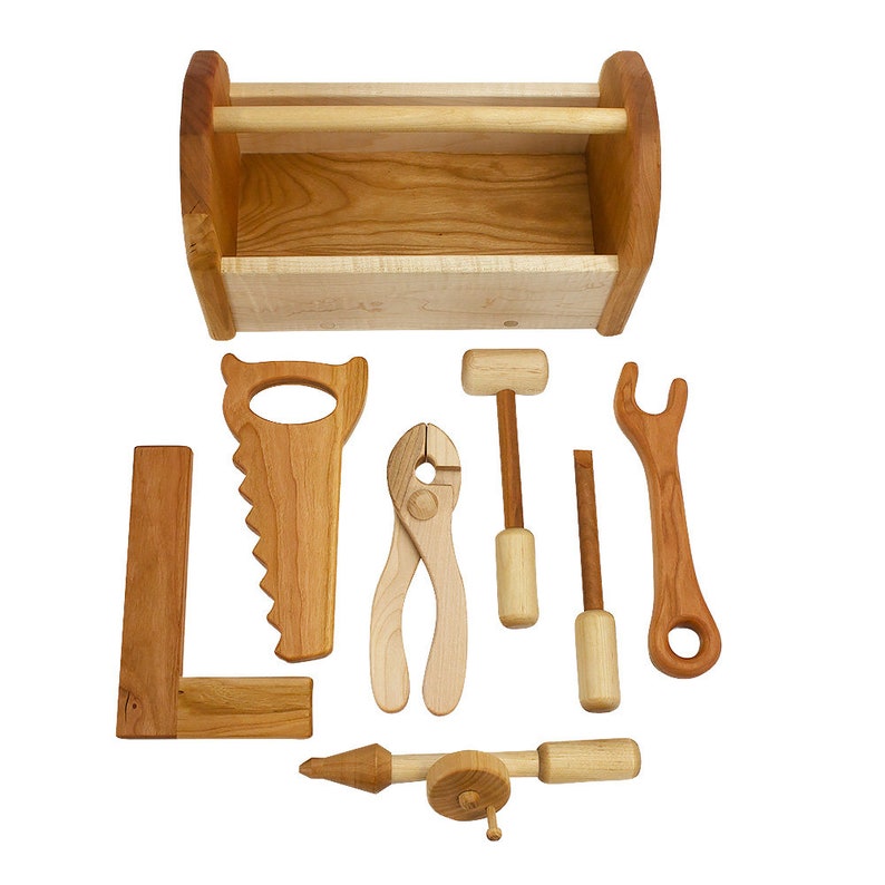 Play Hardwood Tool Box Set With Tools Etsy