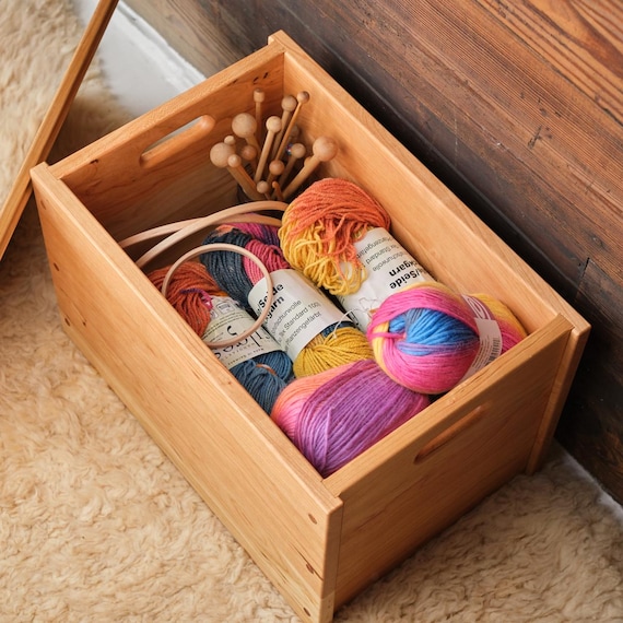 Cherry Wooden Storage Crate With Lid - 18 X 12 X 12 Inch - Etsy