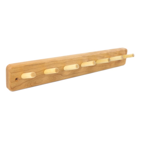 Cherry or Maple Wood Simple Coat Racks - 18 or 24 inches