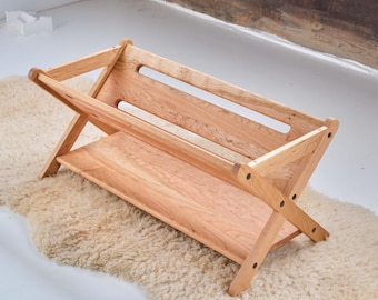 Librería/almacenamiento estilo canaleta - Madera de arce o cerezo - 32 x 16 x 15 3/4 pulgadas