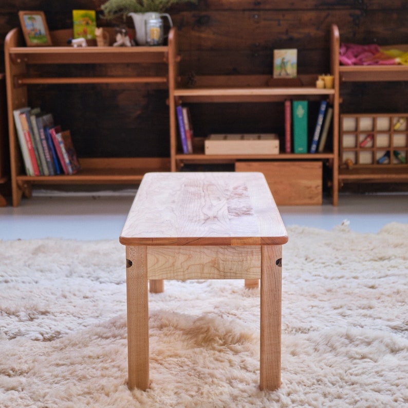 Large Everyday Simple Rectangle Table and Optional Child Chairs or Everyday Bench Add-on Tung Oil Finish Only 28 x 42 Solid Wood image 8