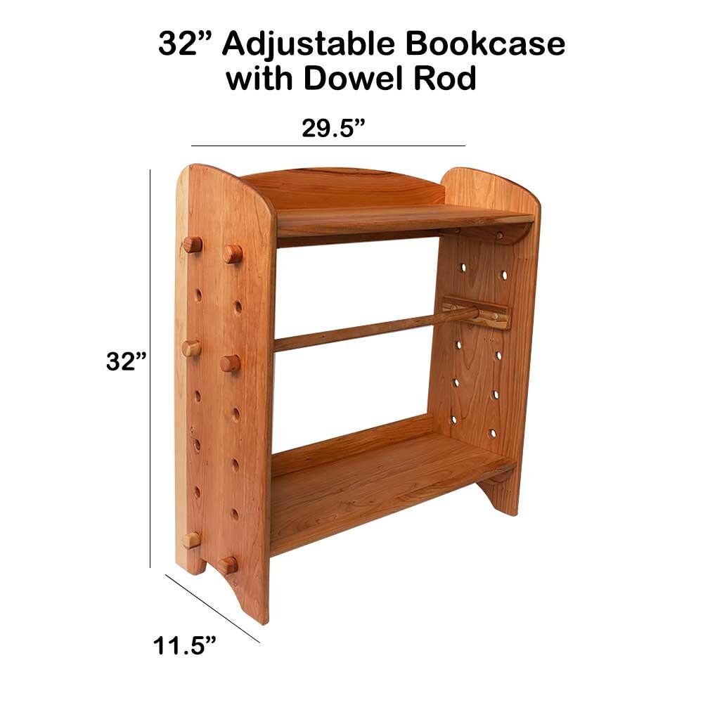 Cherry Wood Adjustable Shelving Unit/bookcase 32 Tall Etsy