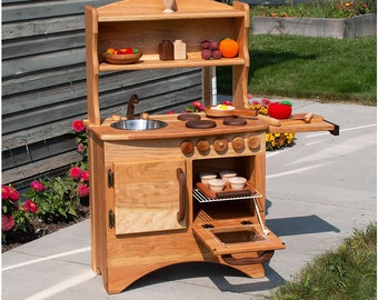 Simple Hearth Wood Play Kitchen - Cherry Wood