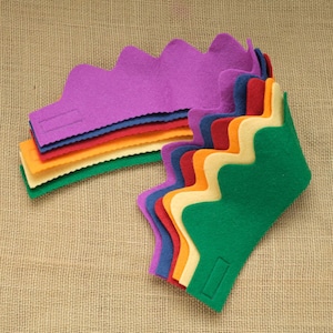 Colorful Wool Felt Crowns - Set of 6