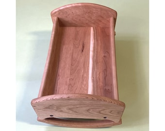 Cherry Wood Doll Cradle - 20" inner Length - With or Without Bedding