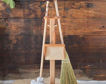 Juego de trapeador y barrido / Paquete de escoba, trapeador, recogedor y soporte