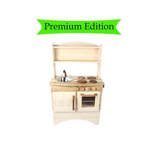 Premium Edition - Maple Simple Hearth Wood Play Kitchen with Soft Close Hinges