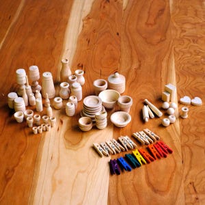 Dollhouse Wooden Miniature Accessory Set