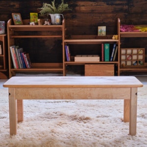 Large Everyday Simple Rectangle Table and Optional Child Chairs or Everyday Bench Add-on Tung Oil Finish Only 28 x 42 Solid Wood 36" Everyday Bench