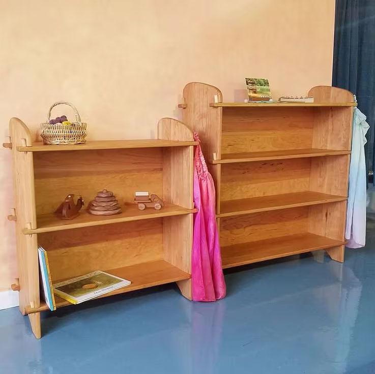 34 or 42 inch Tall - Cherry Wood Bookshelf with Solid Wood Back Panels