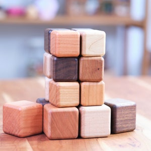 Wood Building Blocks, 24 Pieces, Tri-Color & Multi-Size image 2