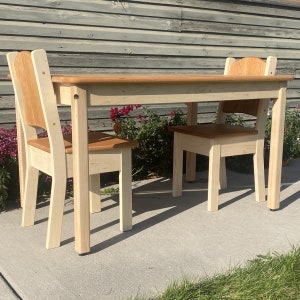 Large Everyday Simple Rectangle Table and Optional Child Chairs or Everyday Bench Add-on Tung Oil Finish Only 28 x 42 Solid Wood image 2