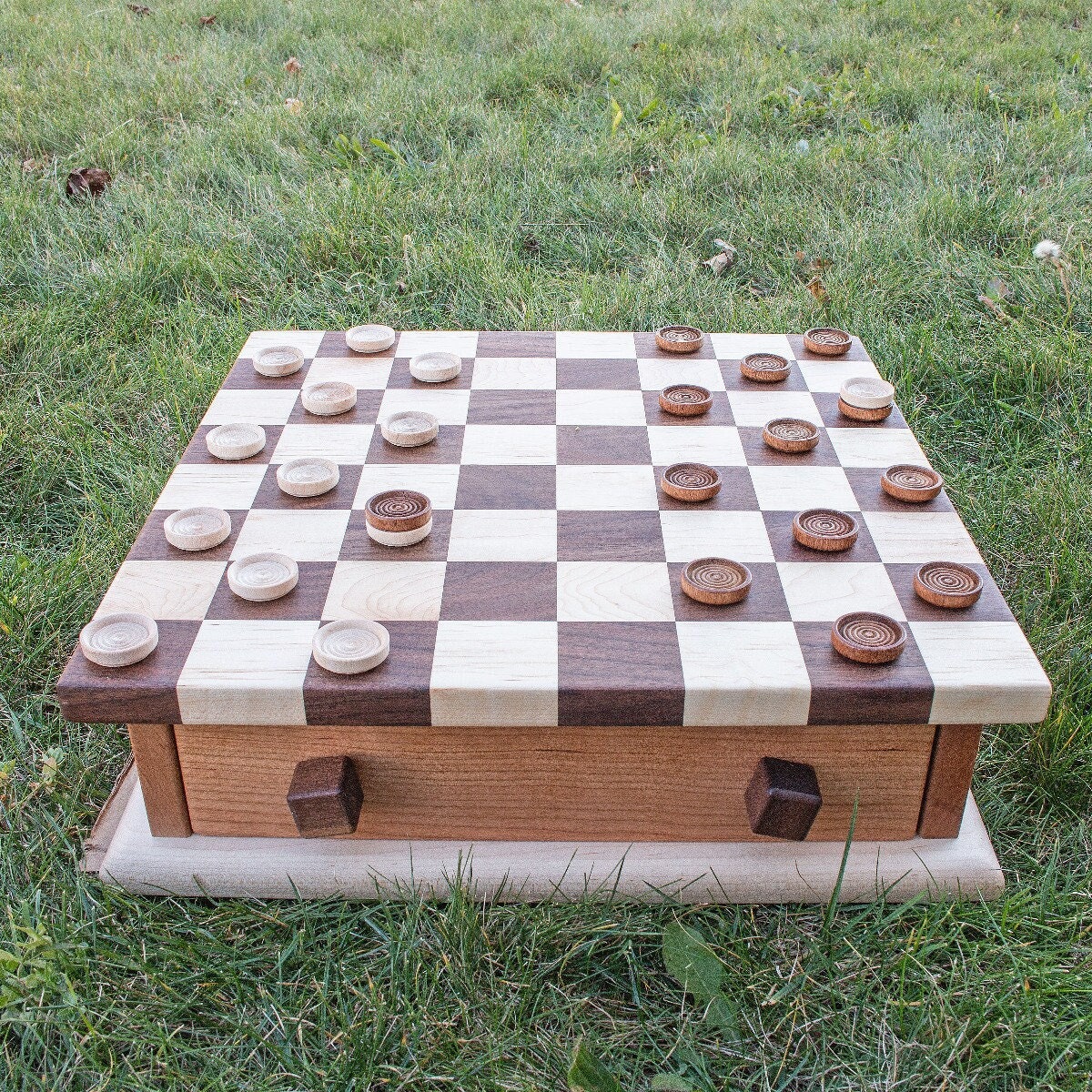 Maple Wood Chess Board and Checkers Set + Reviews