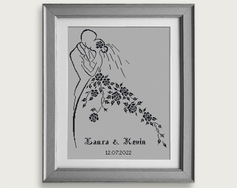 Bride and Groom Cross Stitch Cross Stitch Chart Wedding Cross Stitch Pattern Wedding Gift PDF Format INSTANT DOWNLOAD image 1