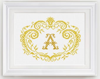 Monogram- Cross stitch Pattern - Customisable Cross Stitch Chart - PDF - INSTANT DOWNLOAD