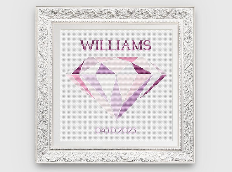 Wedding Cross Stitch Pattern Diamond Cross Stitch Cross Etsy
