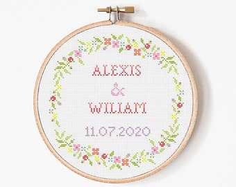 Cross stitch pattern - Scheme for cross stitch - Wedding Cross Stitch - PDF Cross stitch Pattern - INSTANT DOWNLOAD