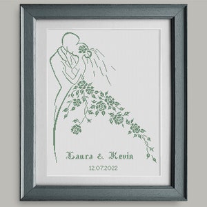 Bride and Groom Cross Stitch Cross Stitch Chart Wedding Cross Stitch Pattern Wedding Gift PDF Format INSTANT DOWNLOAD image 6