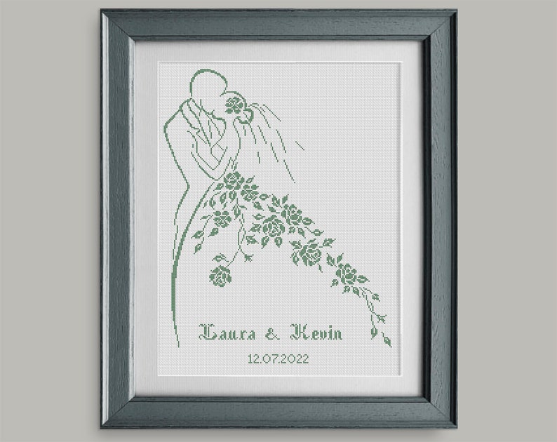 Bride and Groom Cross Stitch Cross Stitch Chart Wedding Cross Stitch Pattern Wedding Gift PDF Format INSTANT DOWNLOAD image 6