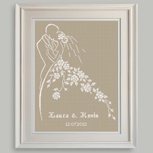 Bride and Groom Cross Stitch Cross Stitch Chart Wedding Cross Stitch Pattern Wedding Gift PDF Format INSTANT DOWNLOAD image 4