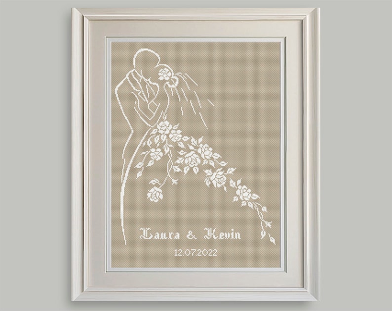 Bride and Groom Cross Stitch Cross Stitch Chart Wedding Cross Stitch Pattern Wedding Gift PDF Format INSTANT DOWNLOAD image 4