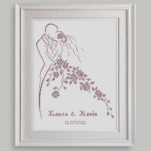 Bride and Groom Cross Stitch Cross Stitch Chart Wedding Cross Stitch Pattern Wedding Gift PDF Format INSTANT DOWNLOAD image 5