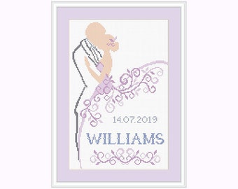 Cross stitch pattern - Wedding gift - Wedding Cross Stitch pattern - PDF format - INSTANT DOWNLOAD