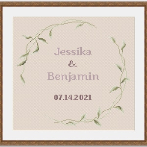 Cross Stitch Patterns Wedding - Wedding Gift - Custom Wedding Cross Stitch Pattern - Wedding keepsake - PDF - INSTANT DOWNLOAD