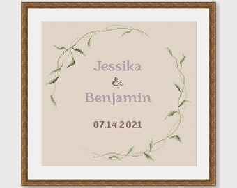 Cross Stitch Patterns Wedding - Wedding Gift - Custom Wedding Cross Stitch Pattern - Wedding keepsake - PDF - INSTANT DOWNLOAD