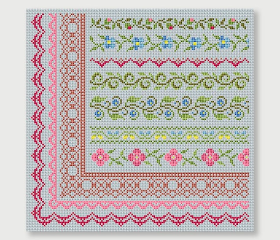 クロス ステッチ ボーダー - クロス ステッチ パターン - クロス