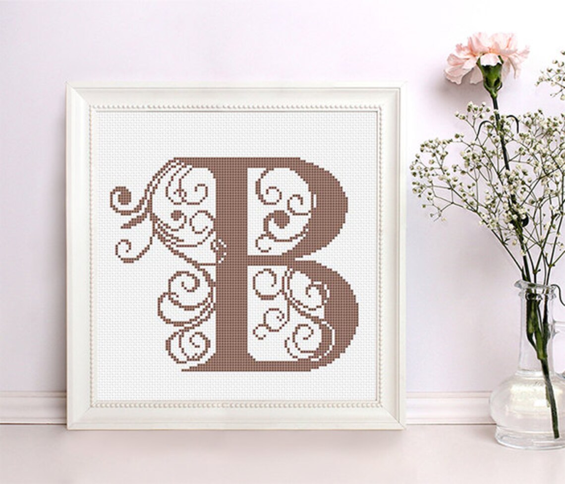 Cross Stitch Pattern Alphabet Cross Stitch Monogram Etsy