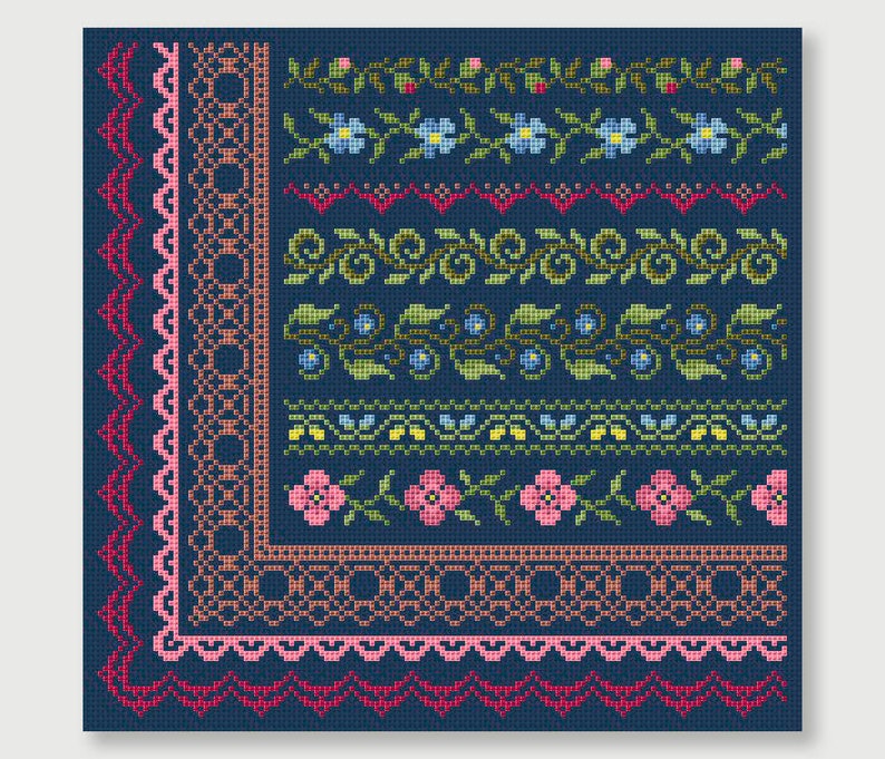 Cross Stitch border Cross Stitch patterns Cross Stitch edge Etsy