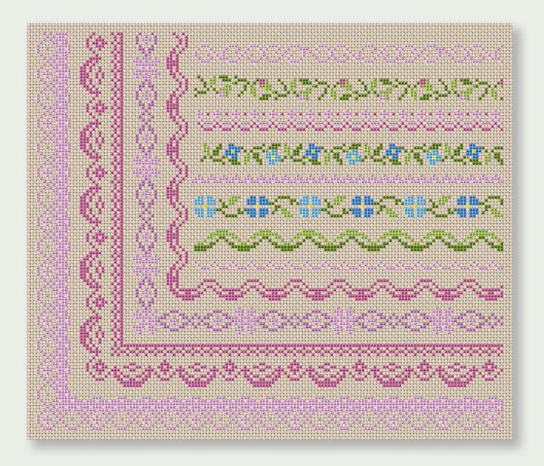 Cross Stitch patterns Cross Stitch border Cross Stitch edge Etsy