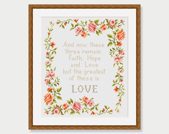 【希少！】Cross stitch letters BIBLE Cross Stitch Pattern Download - Flowers of Faith Bookmarks