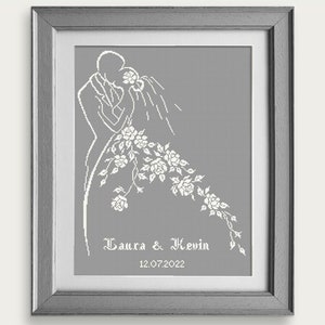 Bride and Groom Cross Stitch Cross Stitch Chart Wedding Cross Stitch Pattern Wedding Gift PDF Format INSTANT DOWNLOAD image 2