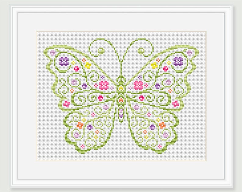 Cross Stitch Butterfly Embroidery Butterfly Cross Stitch Etsy